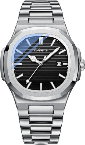 Reloj Para Hombre Resistente Al Agua Acero Inoxidable Hora Mundial Plata - Picture 15 of 24