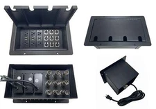 PROCRAFT JUMBO 4 HOLE LID FEED-THRU Stage Pocket/Floor Box w/ 3) AC 9) XLRF