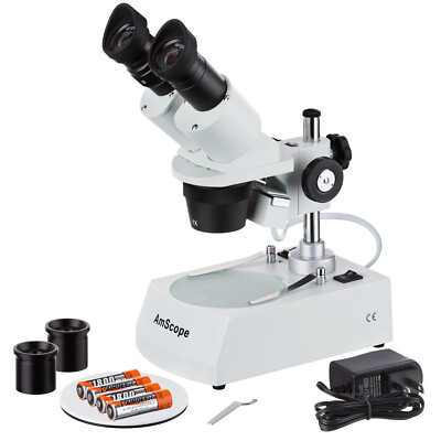 AmScope SE305R-PX-LED 5X-10X-15X-30X Portable LED Two Lights Stereo Microscope