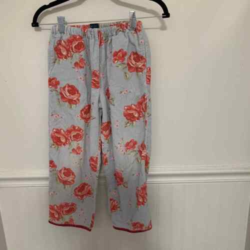 Mini Boden Corduroy Pants Girls 9-10Y Blue Floral Print Pull On Straight Leg  - Picture 1 of 4