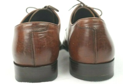SUITSUPPLY Cognac Brown Leather Men Captoe Oxford Dress 