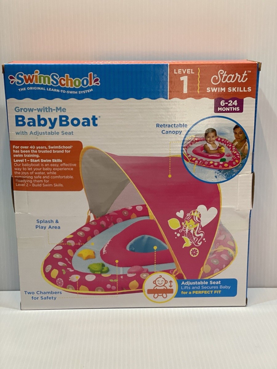 New Pool Float Swim School Perfect Fit Baby Boat Adjustable with