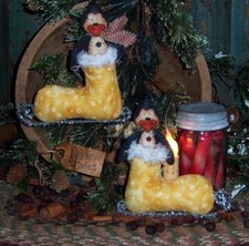 Primitive Patti's Ratties Christmas Ice Skates Penguin Paper Pattern 369