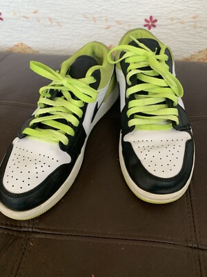 Nike Air Jordan Low Black Patent Green Suede Leather Men’s Sneaker Sz 