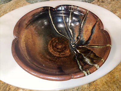 Vintage Orcas Island Pottery 7  Ruffled Edge  Studio Art Bowl By J. Weatheman.