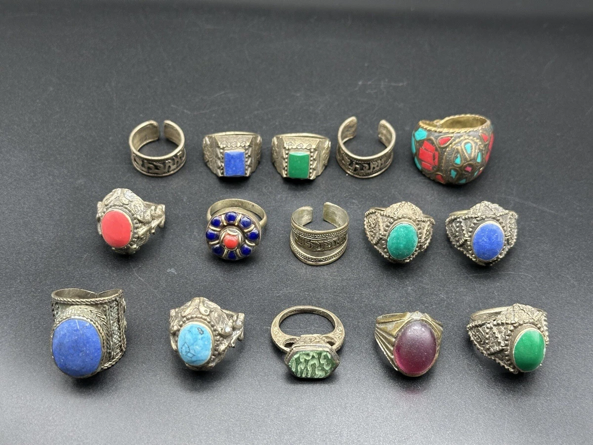 15 pcs Antique and vintage jewelry lot rings Rare near eastern 15 pcs Rings Lot