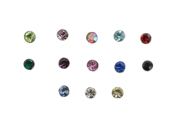 Paquete de 3 anillos para nariz rectos flexibles de plata de ley micro gema de 1 mm con pernos para nariz de 20 g Foto 3 de 4