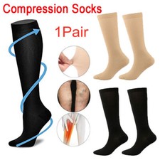 COMPRESSION FLIGHT SOCKS UNISEX MIRACLE TRAVEL ANTI SWELLING FATIGUE DVT SUPPORT