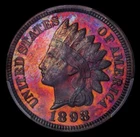 1898 Proof Indian Head Penny PCGS PR64BN Monster Toned Electric Neon Color
