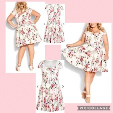 $149 Sz XL/22 3x 22/24 City Chic Sweet Vintage Pinup Retro Style Fit Flare Dress