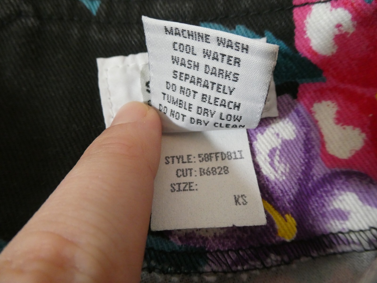 Vintage Sostanza Floral Skort Shorts Skirt Denim Size 8 NEW Black 90s Y2K L1