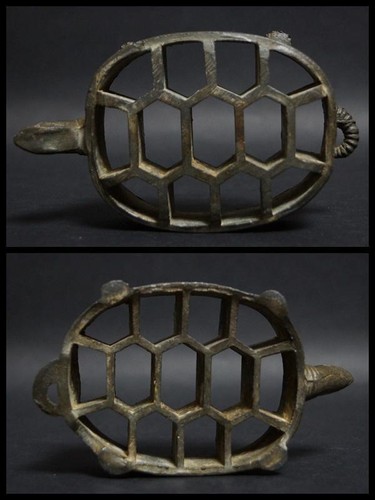 LOT KENZAN metal craft Turtle floral frog Japan vintage ikebana KADO KAME mzmr - Picture 6 of 9