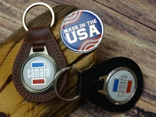 NEW RARE VINTAGE 1970s CHEVY CAMARO Leather Key Chain Ring Fob NOS