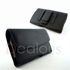 iPhone 16/16 Pro Premium Black Leather Holster Cover Pouch Case Fit