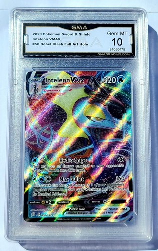 Pokemon Rebel Clash Inteleon VMAX 50/192 GMA 10 Gem Mint GRADED POKEMON CARD 