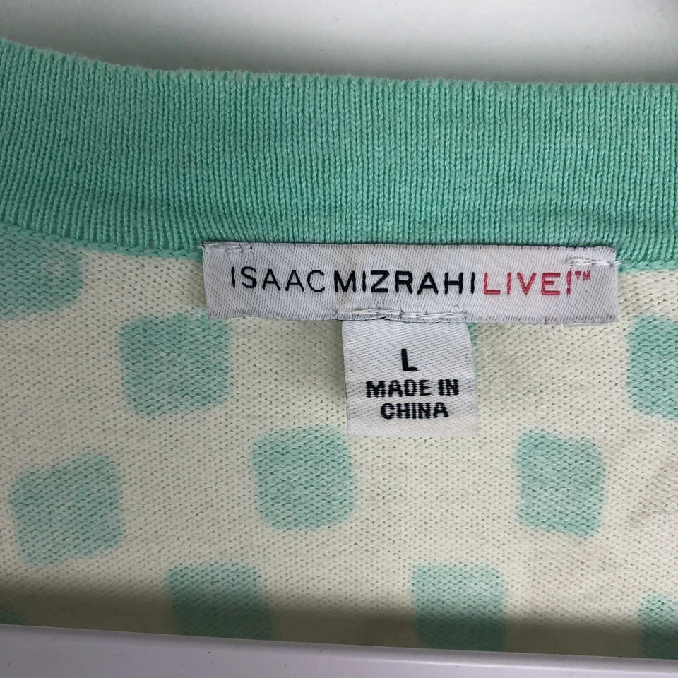 Isaac Mizrahi Live! Green Snakeskin Boyfriend Long Cardigan Sweater Women’s L AG Foto 3 de 4