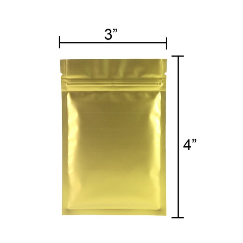 Bolsas resellables de papel de aluminio metálico de oro plano de Mylar bolsa a prueba de olores - Imagen 6 de 9