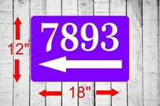 Personalized 12" x 18" Aluminum Metal Sign Your Custom Address Left Arrow Sign