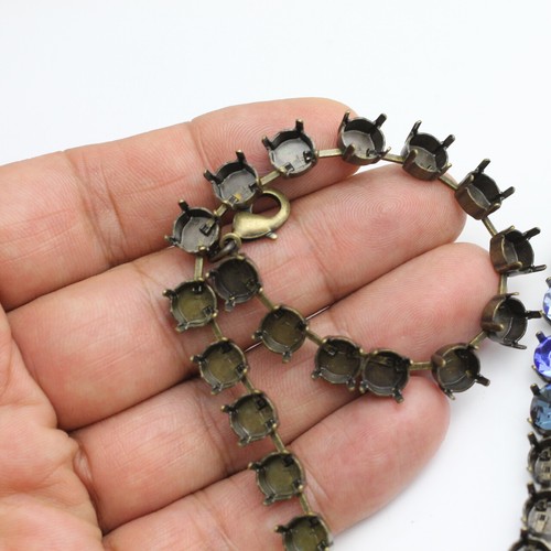 1 Ketten Fassung Antique Messing für 8 mm Chatons Kristalle DIY Schmuck Zubehör - Bild 6 von 11