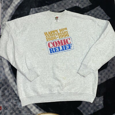 VTG Comic Relief Sweatshirt Mens XL 90s Weird Al Robin Williams Jim Carrey HBO