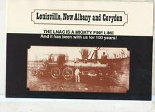 LOUIVILLE, NEW ALBANY AND CORYDON RAILROAD 1883-1983 BOOKLET 4 PAGES