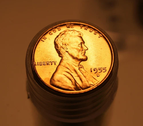 1955 D Lincoln Cent Roll UNC 4
