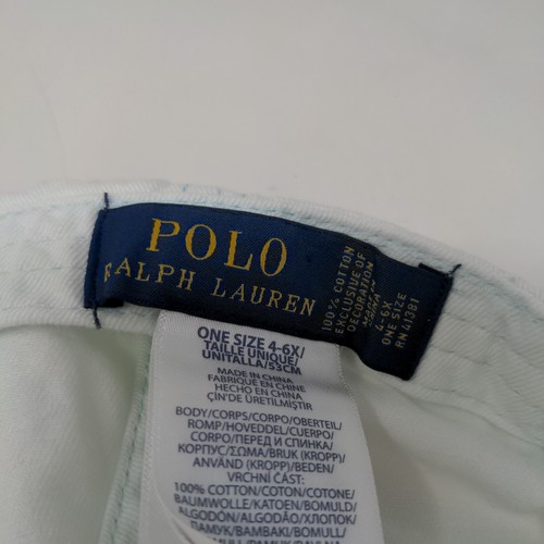Polo Ralph Lauren donna cappello slideback bianco taglia OS 4-6X logo ricamato - Foto 9 di 9