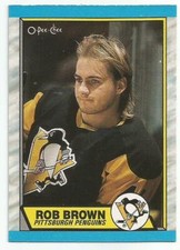 ROB BROWN 1989-90 O-PEE-CHEE CARD NM-MT CONDITION PITTSBURGH PENGUINS