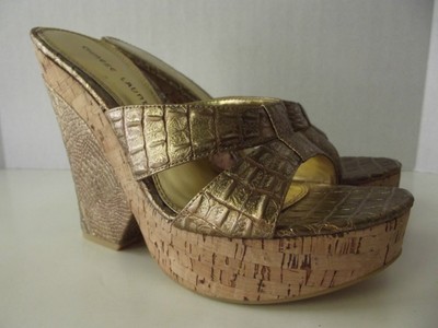 antique gold shoes heels