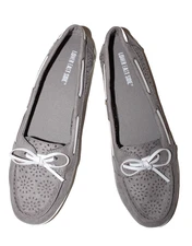 American Eagle by Payless Women's Beck Grey Moc Boat Slip-On Shoes 13M