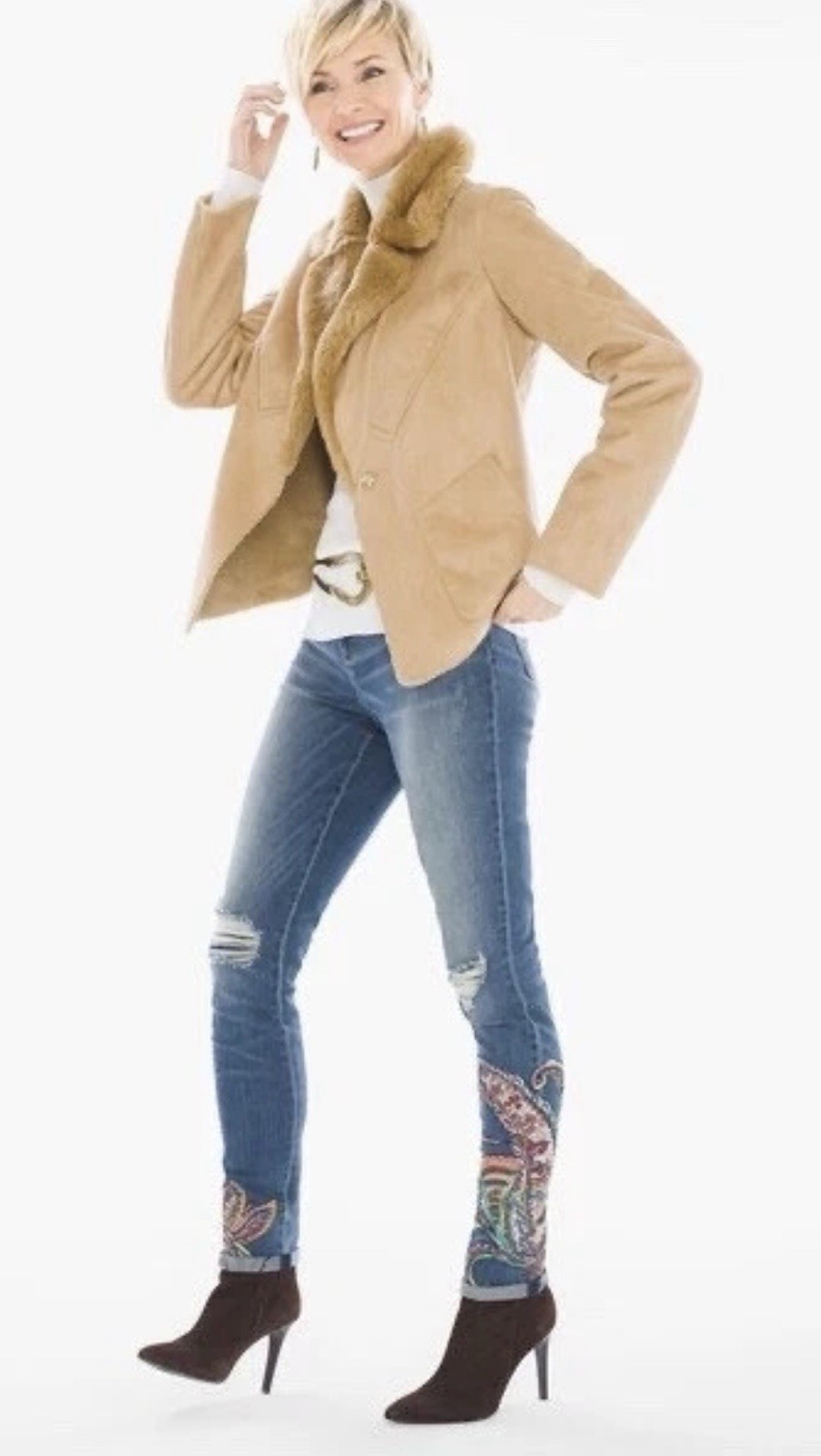 CHICO’S-Shearling Jacket/size 2 - image 3