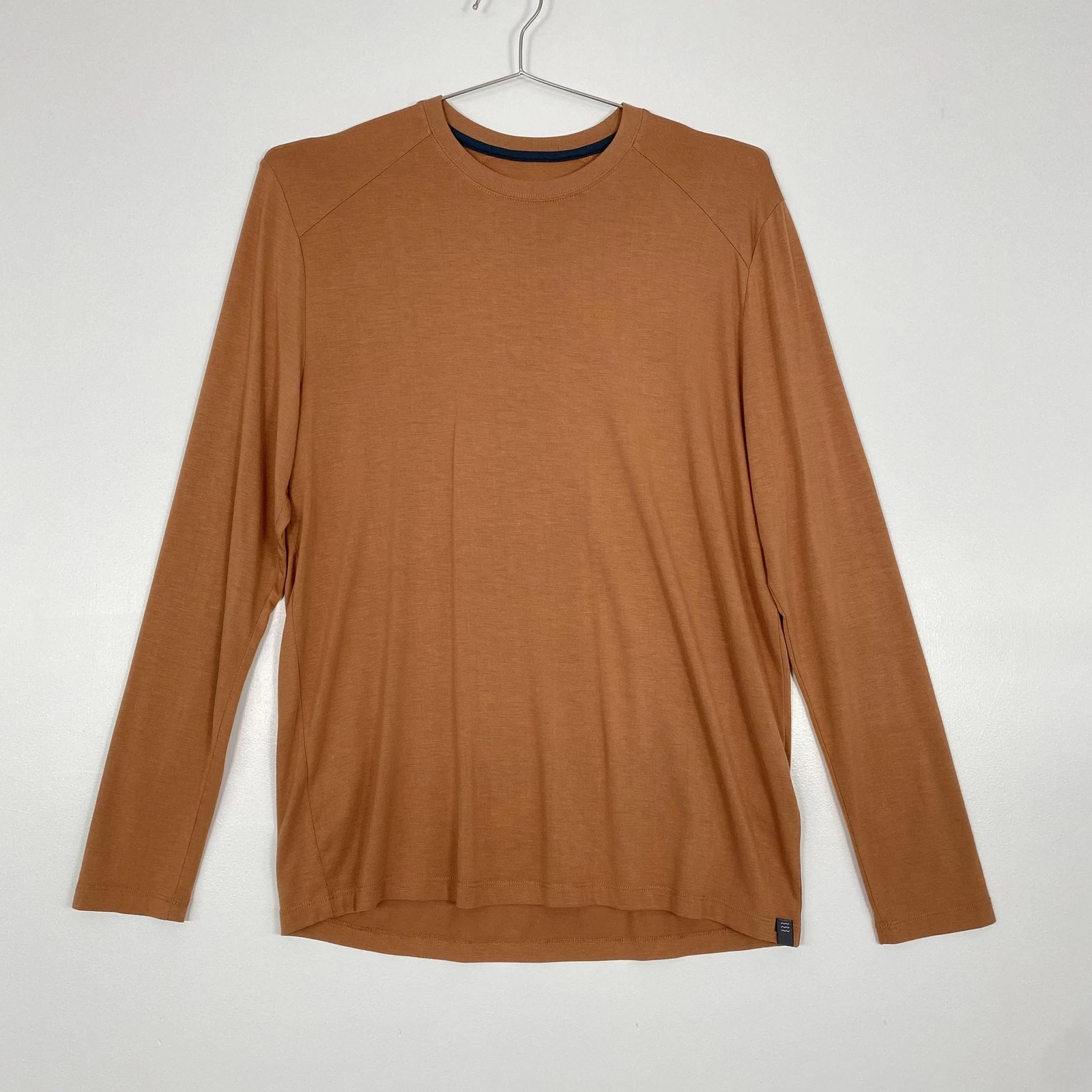 Free Fly Shirt Mens Small Brown Bamboo Blend Long Sleeve Raglan Tee Performance