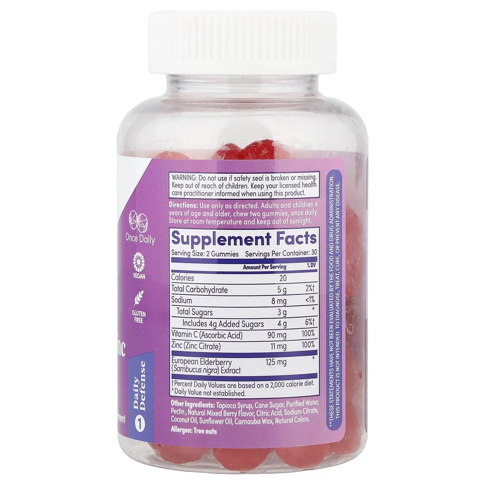 Immunity™, Saúco Zinc con Vitamina C, 60 Gomitas Foto 2 de 2