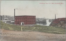 Fitchburg Yarn CO's Mill MA Textile Smokestack Postcard