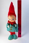 Vintage 11.5" Christmas Elf with Rubber Head and Felt Clothes Made in Japan