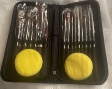17-Piece Artist  s Paint Brush Set In Black Zipped Carrying Case - New