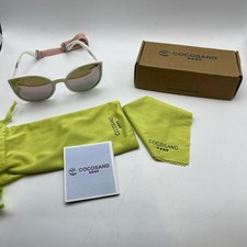 COCOSAND White Cateye Baby Sunglasses with Pink Strap