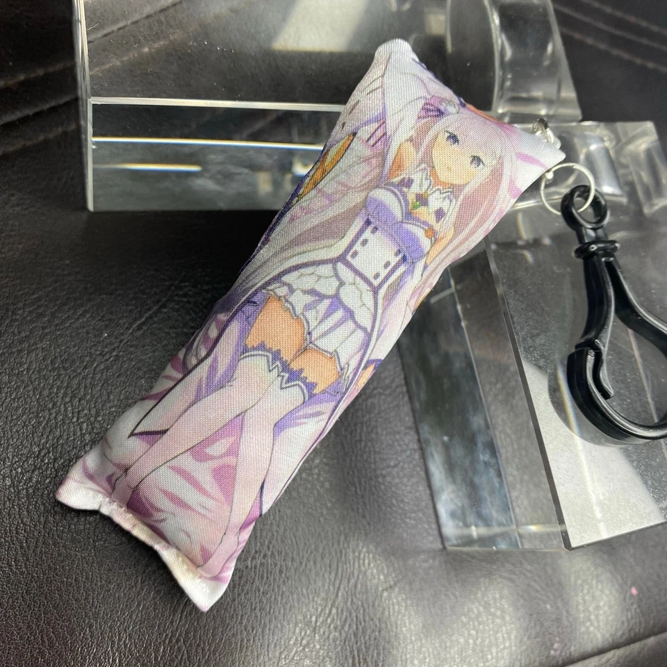 Handmade Anime Emilia from Re Zero Dakimakura Body Pillow Plush Keychain - Image 2 of 4