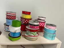 Grosgrain Ribbon Lot- 19 Rolls with 70 Yards of Ribbon