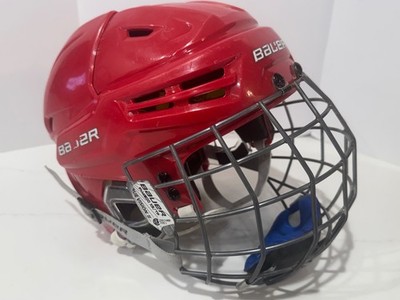 2013 BAUER RED HOCKEY HELMET IMS 9.0S WITH FM4500 XS/TP MASK- YOUTH SMALL
