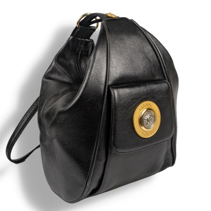 Versace 3-Way Leather Rucksack & Shoulder Bag Used
