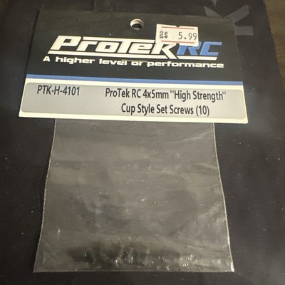 Protek Rc 4x5mm High Strength Cup Style Set Screws (10) New PTK-H-4101 - New