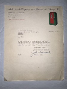Original 1941 Mills Letterhead Coca Cola Bottler Woodward Oklahoma