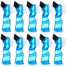 Tioncy 10 Pcs Small Portable Denture Brushes about 7cm, Blue, White, Black