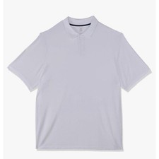 Men's White Polo Shirt 4XL Collared Big and Tall Pique Golf T-Shirt Top, New Tag