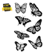 2 Pcs Black Butterfly Prints Temporary Waterproof Tattoo Sticker                