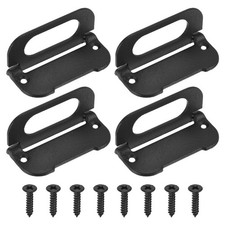 Recessed Pull Door Handle, 4 Pcs Invisible Flush Handle with Screw, Bright Black