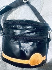 Vintage Mohawk Water Resistant Black Vinyl Camera Bag Adjustable Strap