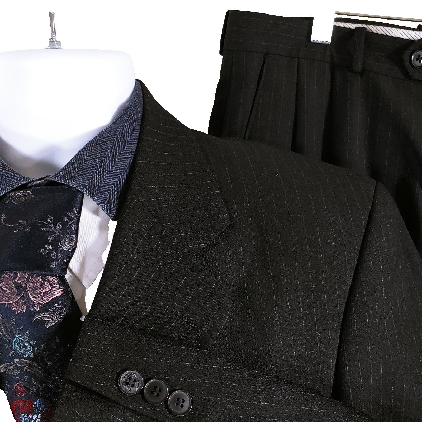 Guy Laroche Luxury Suit Mens Jacket 40R 44R & Pants 34X29 Wo