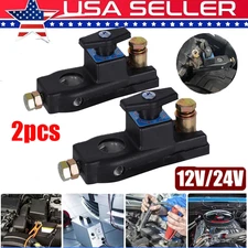2pcs Car Battery Disconnect Isolator Cut Off Switch 12V / 24V Universal Terminal